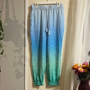 Badgley Mischka Light Blue Silk Pants